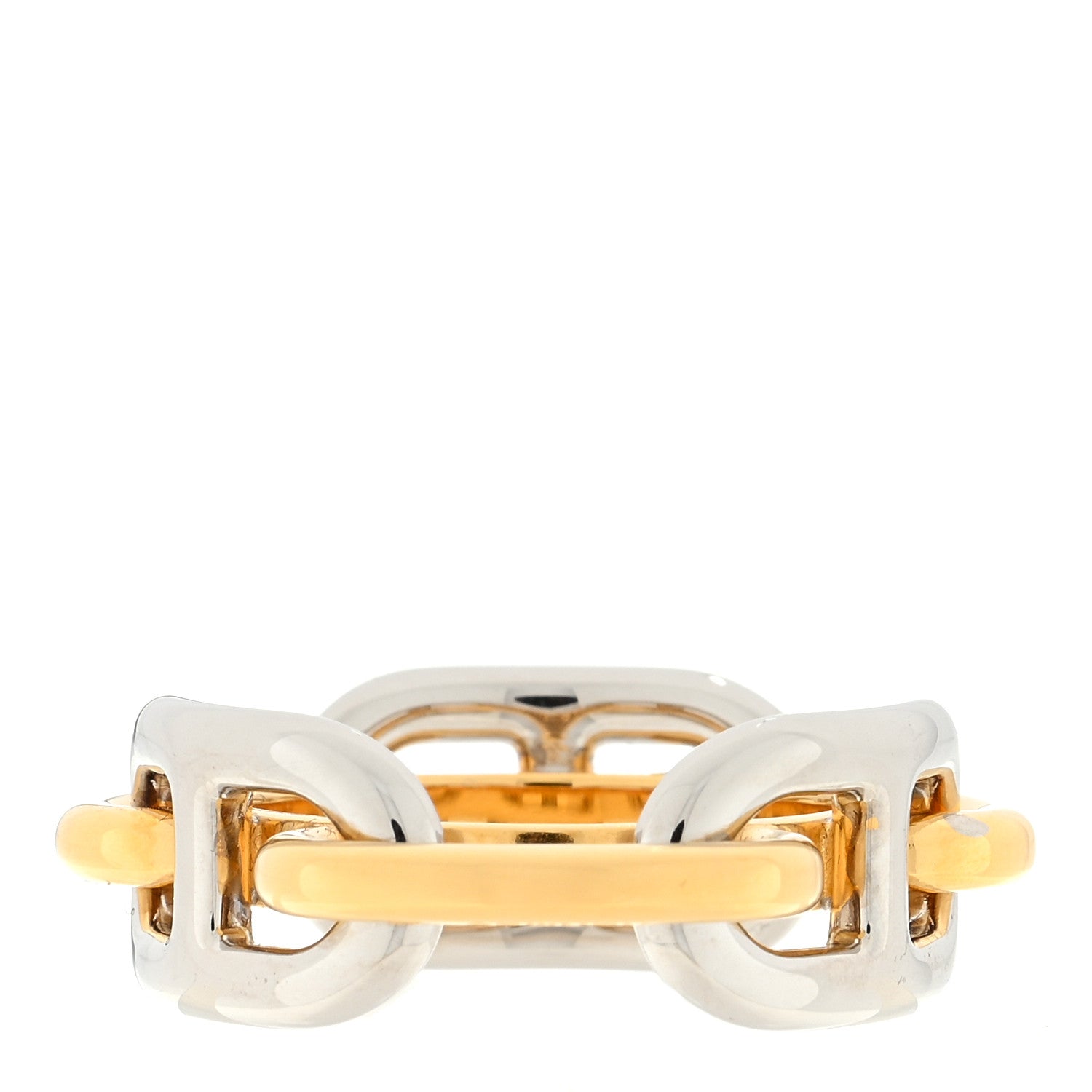 Hermes Palladium Regate Scarf Ring Gold Silver 1 of 3
