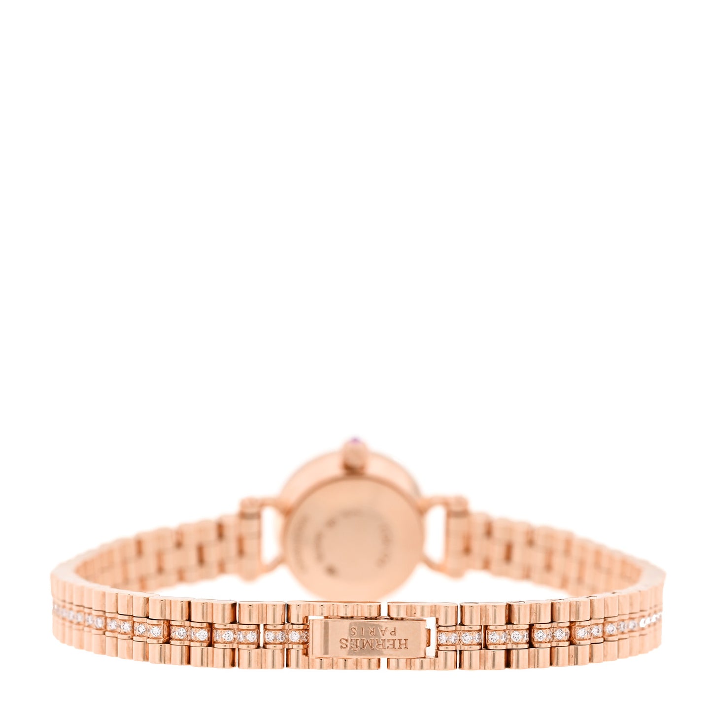 18K Rose Gold Diamond Pink Sapphire 16mm Faubourg Quartz Watch