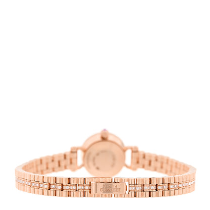 Hermes 18K Rose Gold Diamond Pink Sapphire 16mm Faubourg Quartz Watch 3 of 5