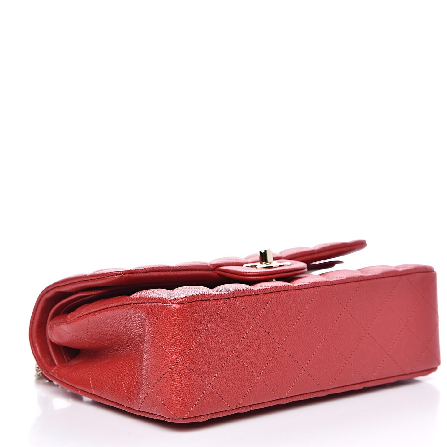 Caviar Quilted Small Double Flap Red