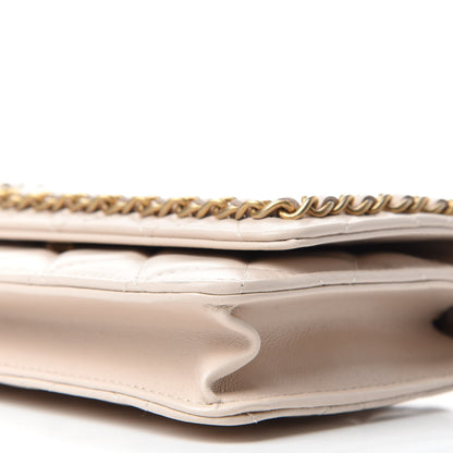 Chanel Lambskin Quilted Chain Around Wallet On Chain WOC Beige 7 of 13