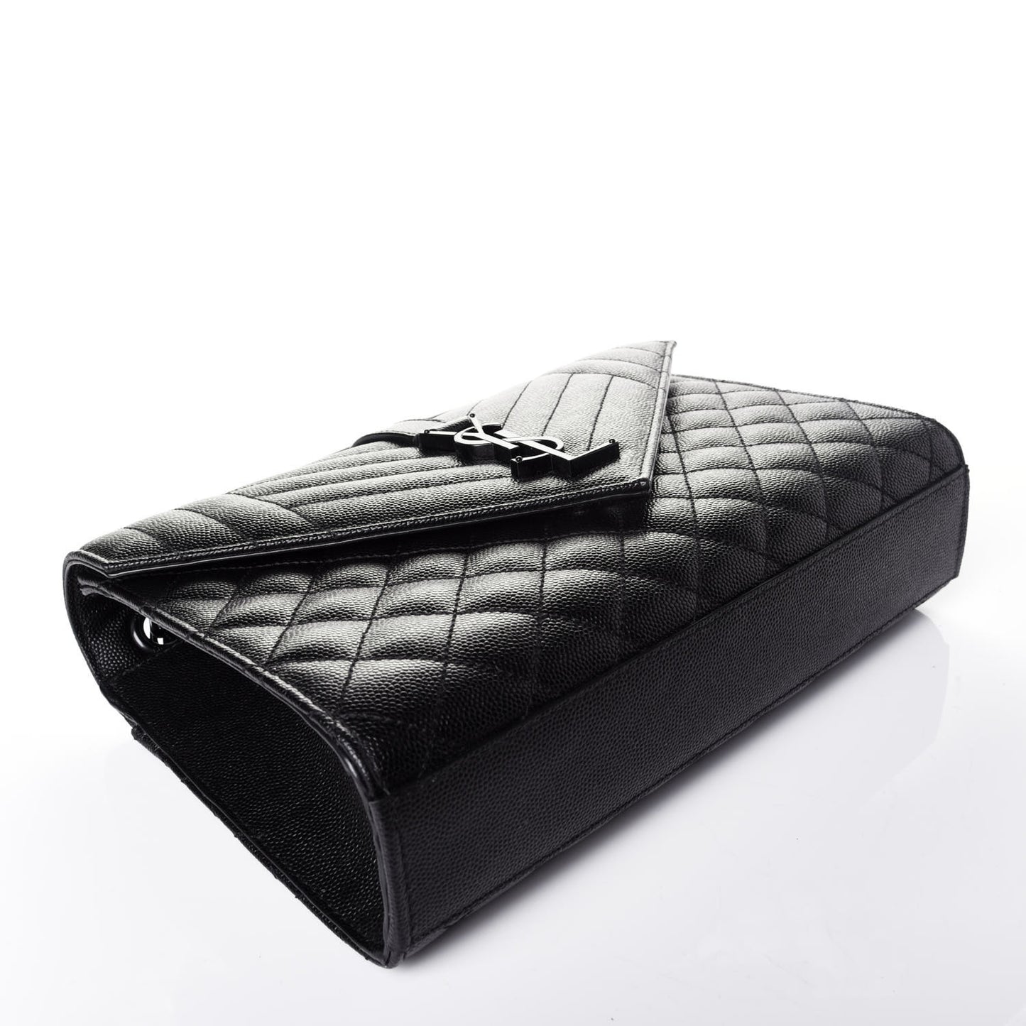 Grain De Poudre Textured Mixed Matelasse Triquilt Medium Monogram Satchel Black