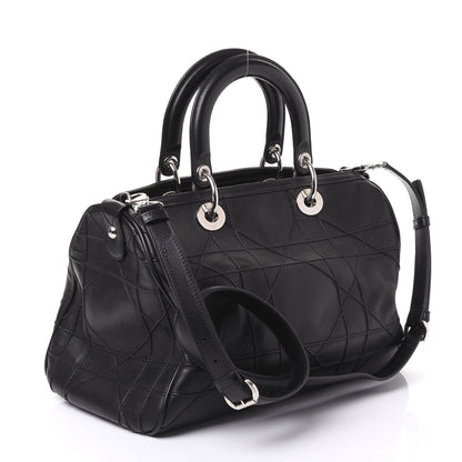 Christian Dior Lambskin Cannage Granville Polochon Black 2 of 10