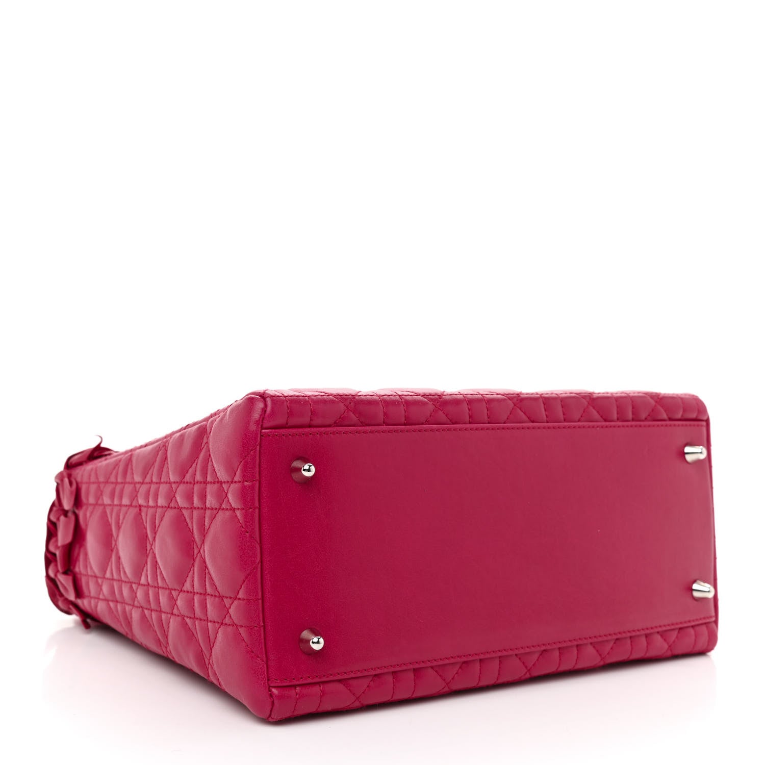 Christian Dior Lambskin Cannage Bow Medium Lady Dior Fuchsia 4 of 8