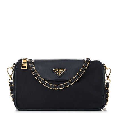 Prada Tessuto Nylon Saffiano Crossbody Bag Bleu 1 of 5