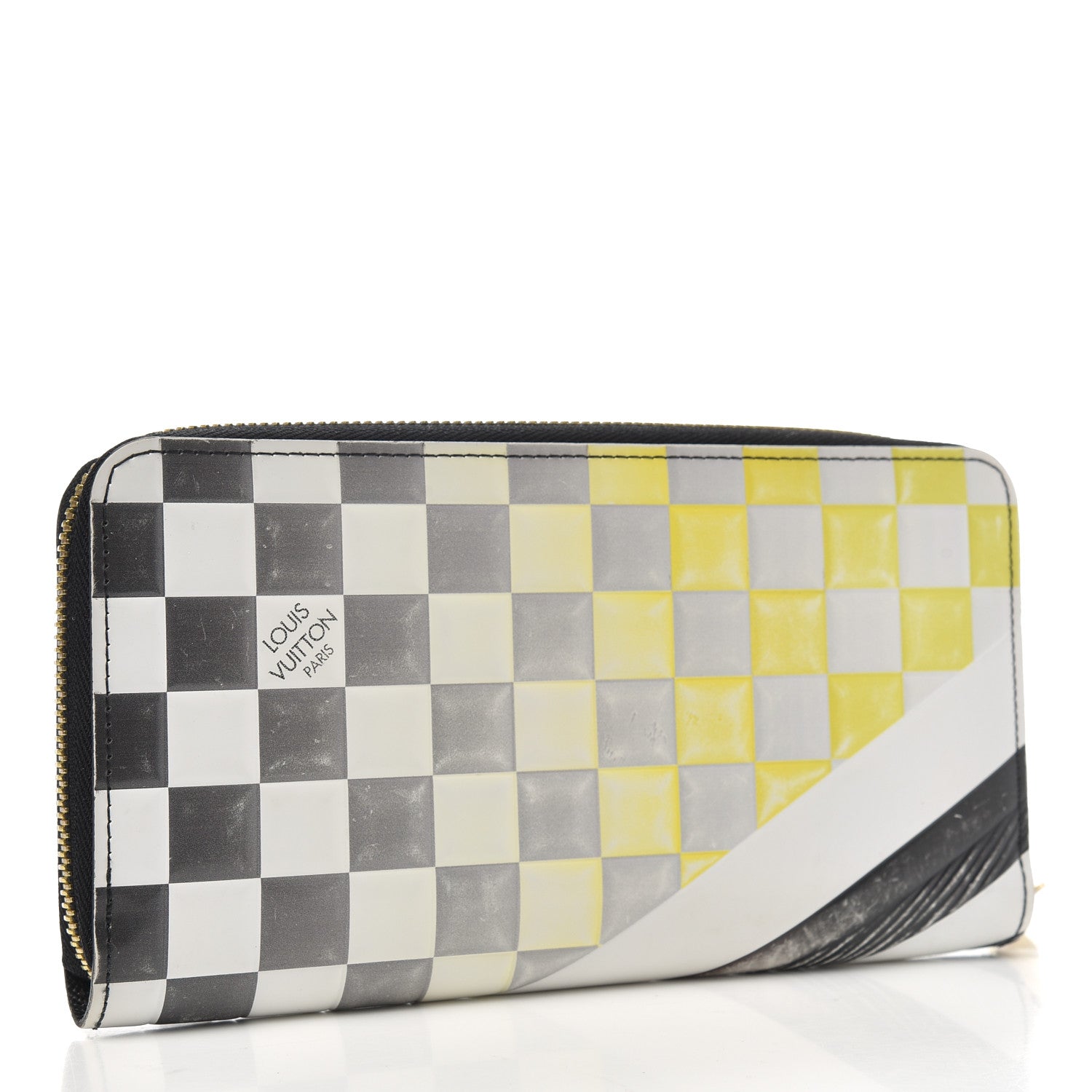 Louis Vuitton Epi Damier Race Zippy Wallet Black Yellow 3 of 7