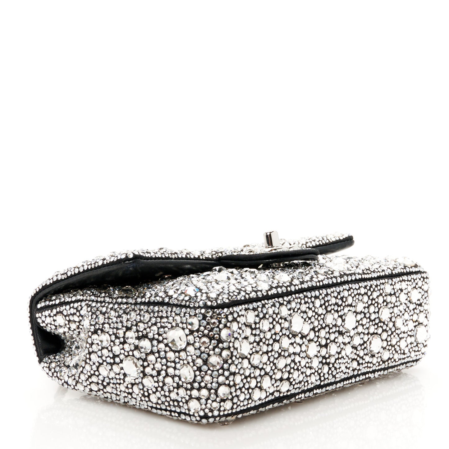 Satin Strass Mini Flap Silvery
