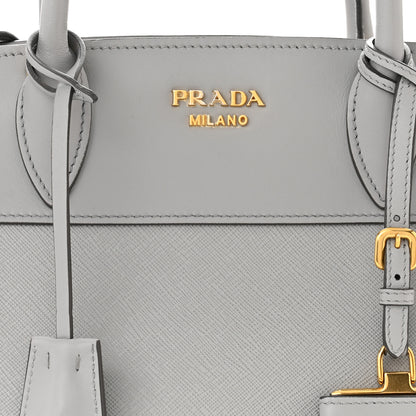 Prada Saffiano City Calfskin Medium Esplanade Tote Mercurio 8 of 11