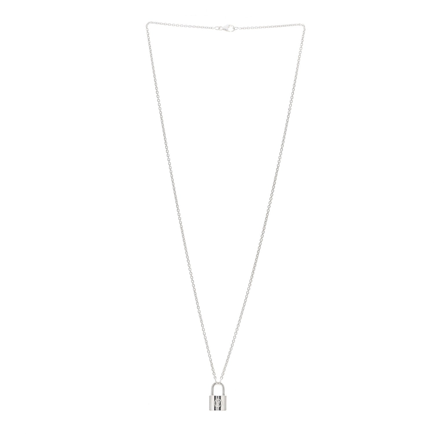 Louis Vuitton Sterling Silver Lockit Necklace 3 of 4