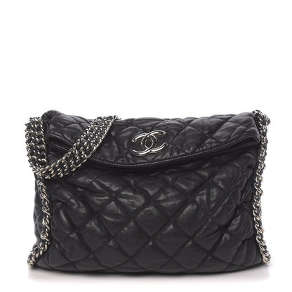 Chanel Washed Lambskin Chain Around Hobo Black 1 of 16