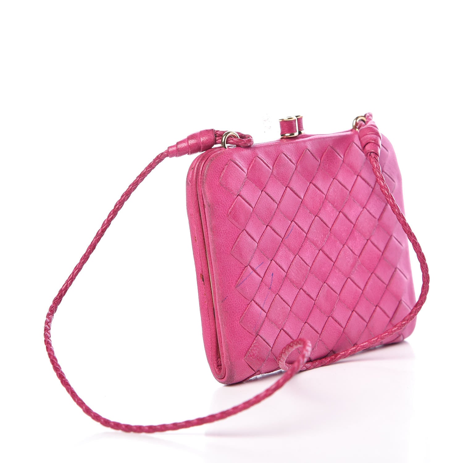 Bottega Veneta Nappa Intrecciato Kisslock Clutch Pink 4 of 12
