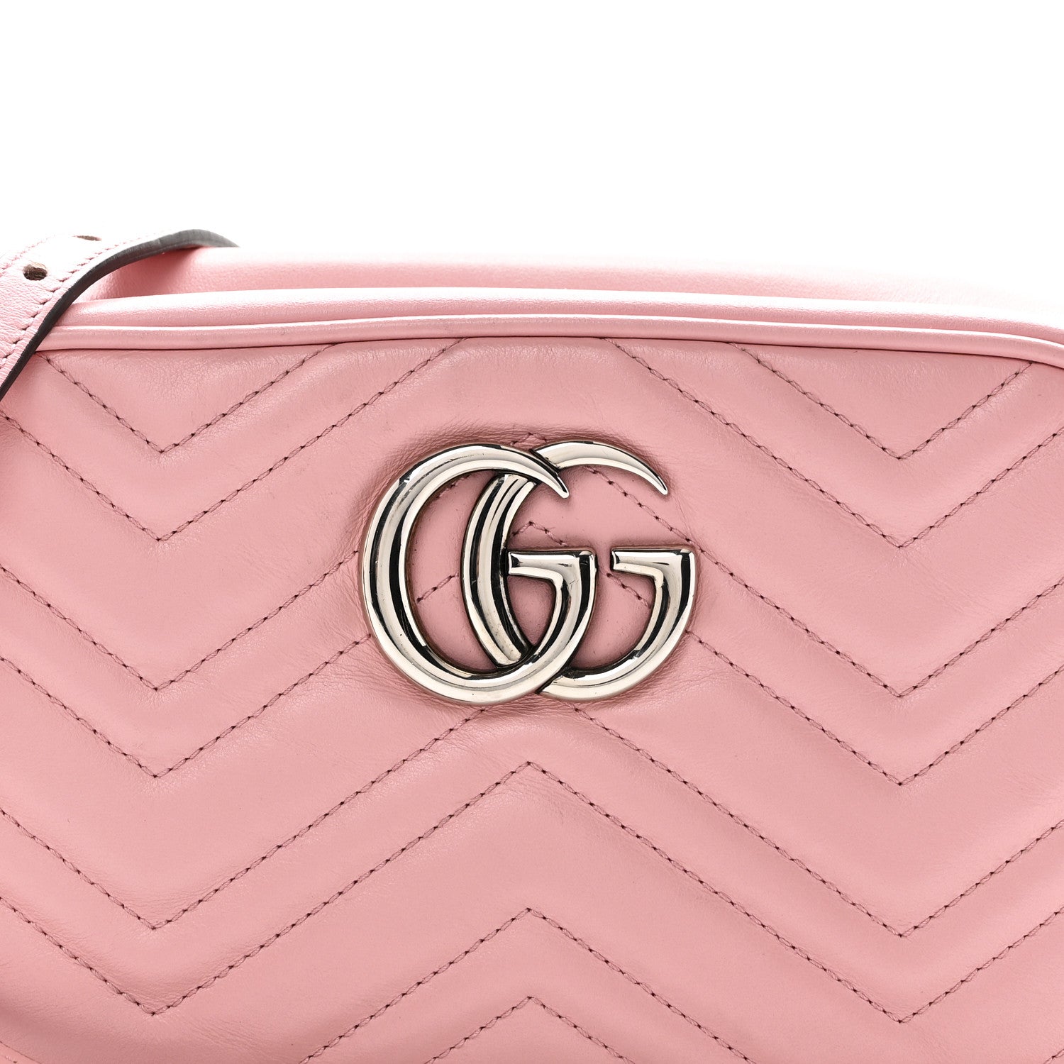 Gucci Calfskin Matelasse Small GG Marmont Chain Shoulder Bag Wild Rose 8 of 11