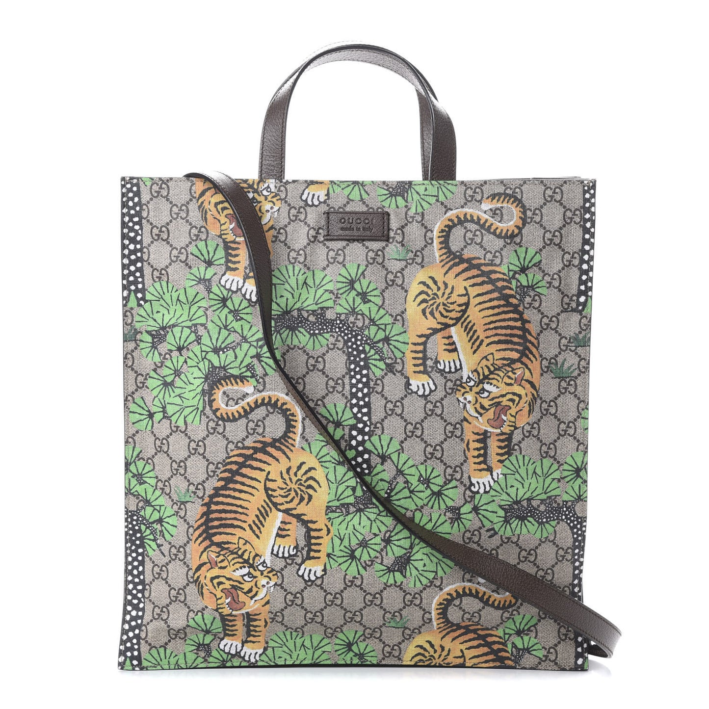 GG Supreme Monogram Bengal Vertical Tote Beige Yard
