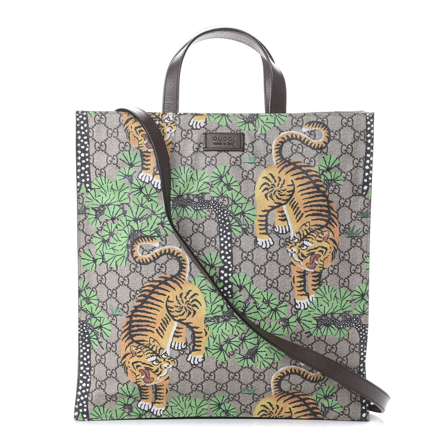 Gucci GG Supreme Monogram Bengal Vertical Tote Beige Yard 1 of 9