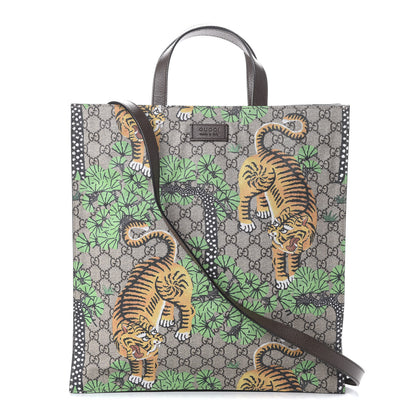 Gucci GG Supreme Monogram Bengal Vertical Tote Beige Yard 1 of 9