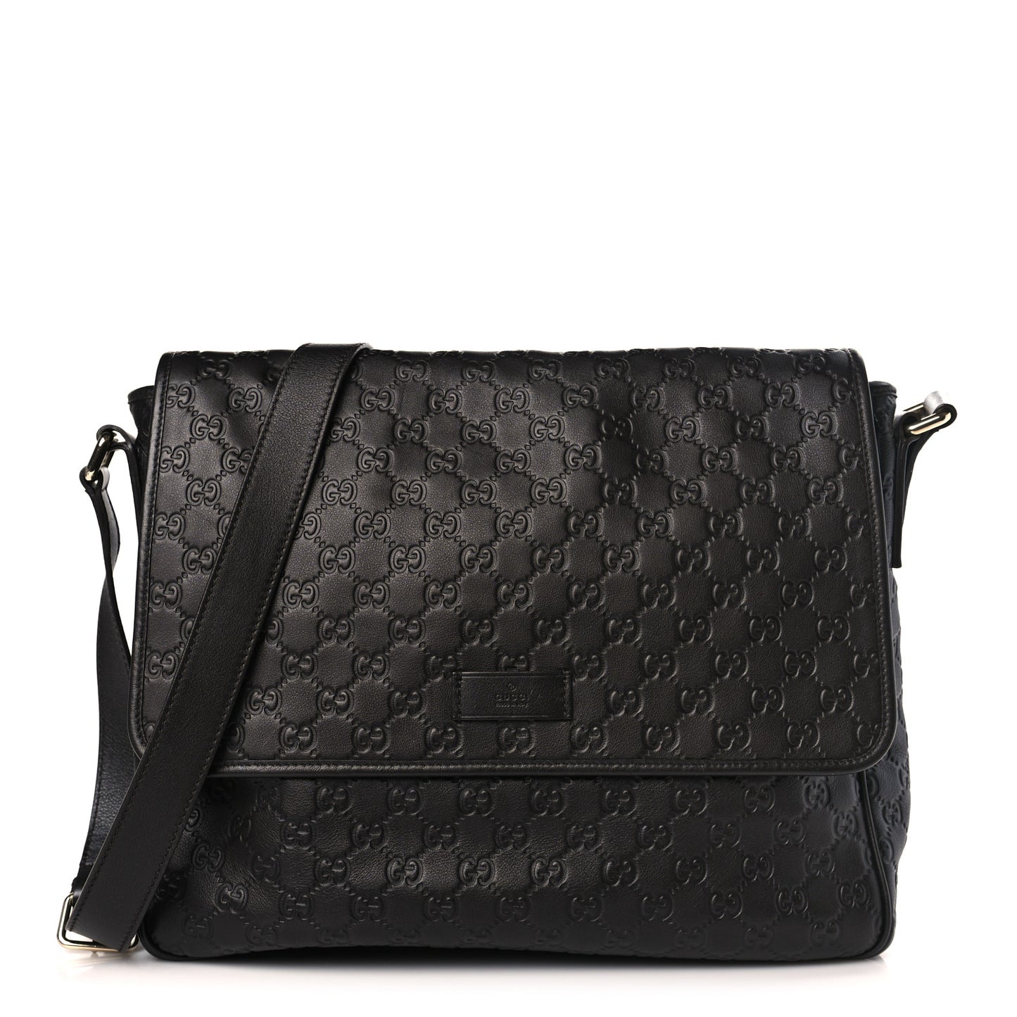 Guccissima Medium Flap Messenger Bag Black