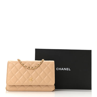 Chanel Caviar Quilted Wallet On Chain WOC Light Beige 10 of 10