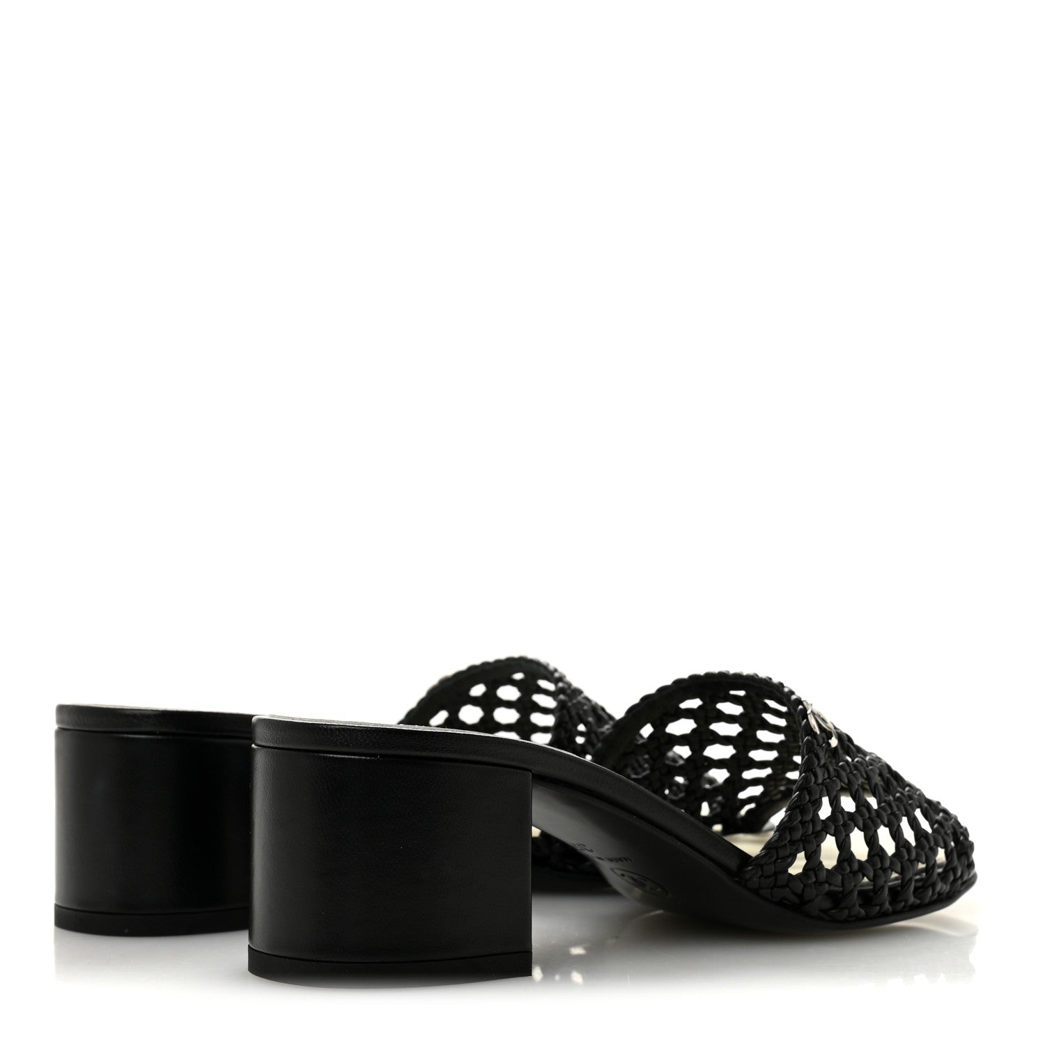 Chanel Goatskin Braided Mules 35 Black 5 of 8