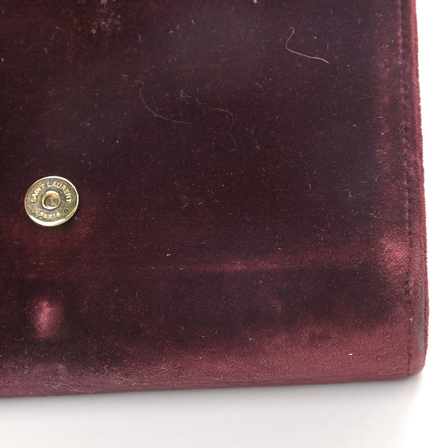 Velvet Small Classic Monogram Kate Tassel Satchel Burgundy