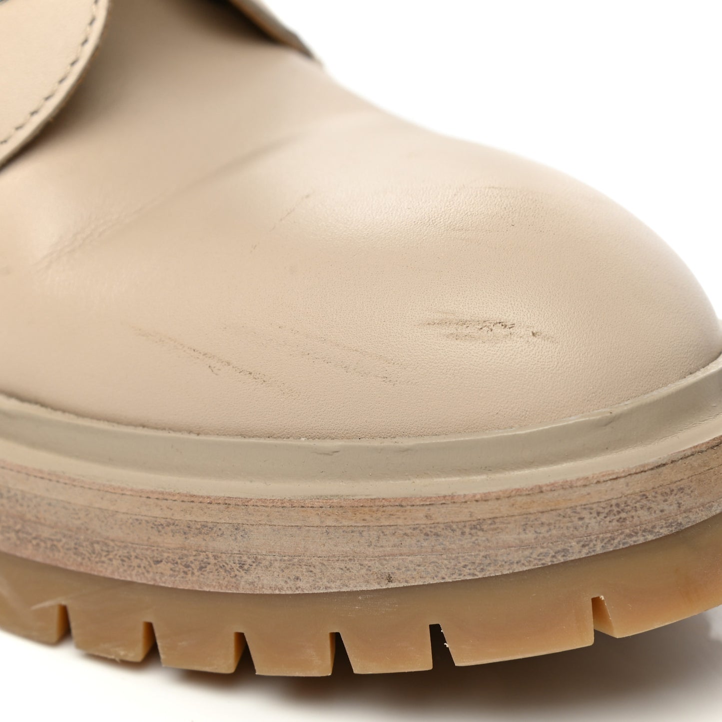 Calfskin Bridge Ankle Boots 40 Beige Grege