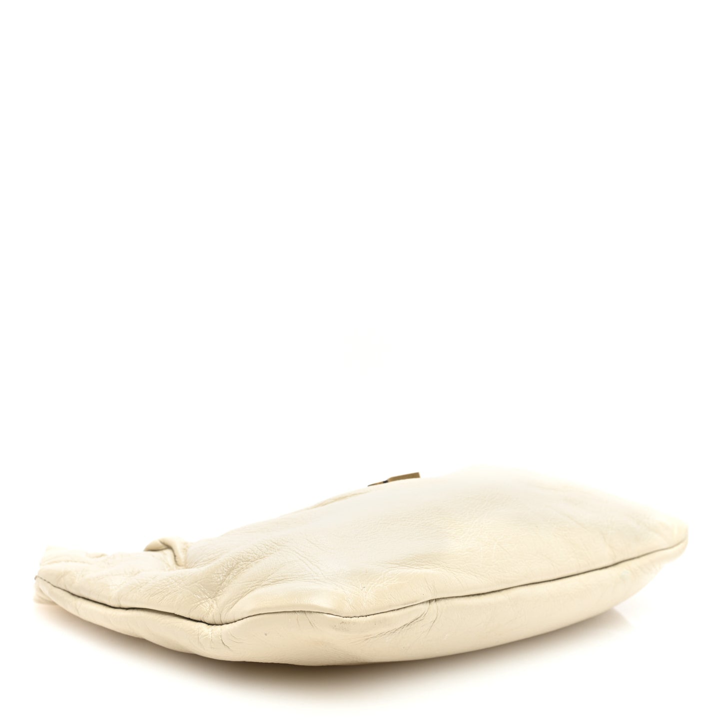Calfskin Pac Pac Ruched Hobo Winter White