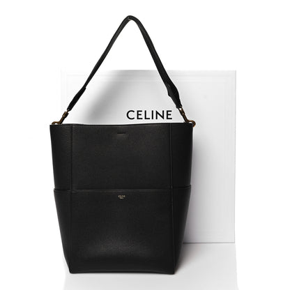 Celine Soft Grained Calfskin Sangle Bucket Bag Black 11 of 11