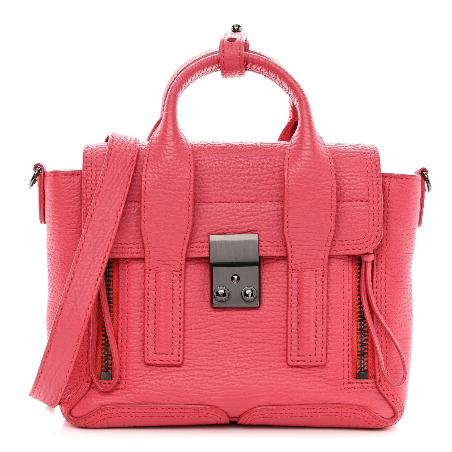 3.1 Phillip Lim Textured Calfskin Mini Pashli Satchel Bright Fuchsia 1 of 8
