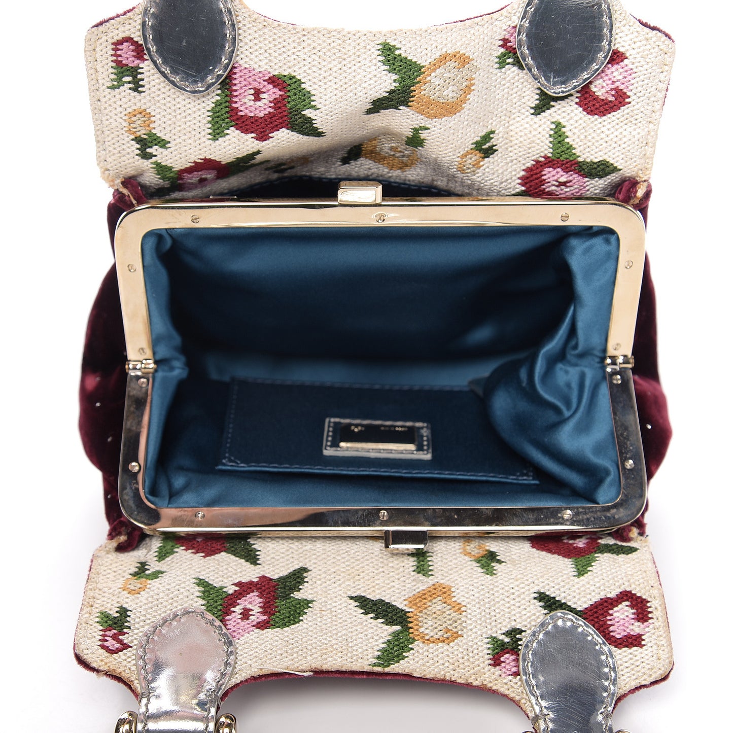 Velvet Calfskin Goatskin Neve Evening Bag Bordeaux