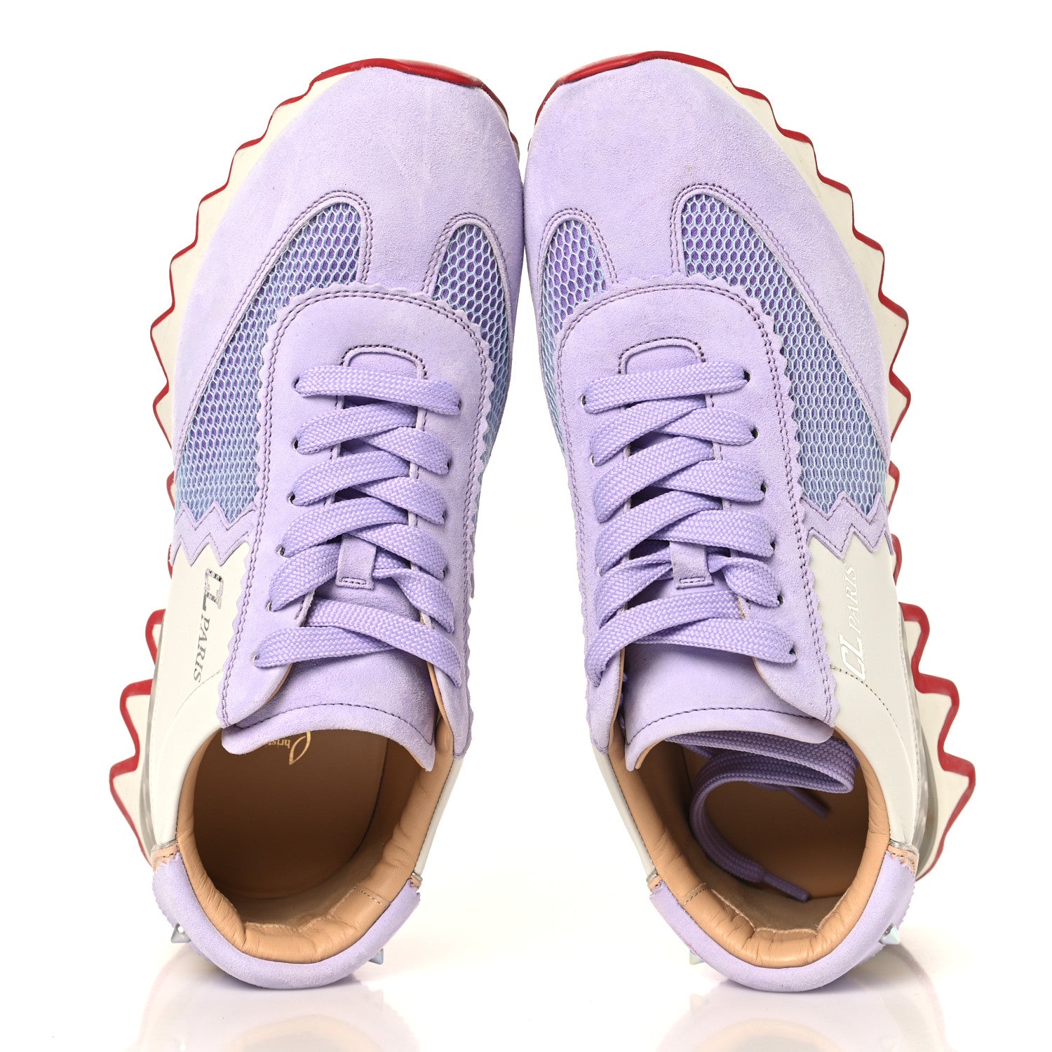 Christian Louboutin Suede Mesh Calfskin Neoprene Loubishark Sneakers 39.5 Lilac Smoke 2 of 8