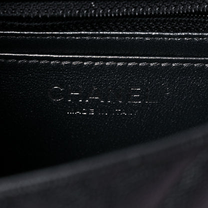 Chanel Metallic Caviar Chevron Quilted Mini Rectangular Flap Black 6 of 10