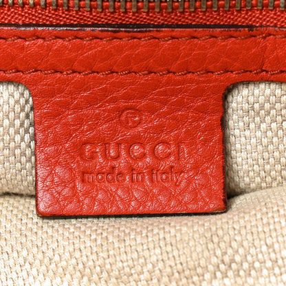 Gucci Pebbled Calfskin Medium Soho Chain Shoulder Bag Tabasco Red 6 of 12