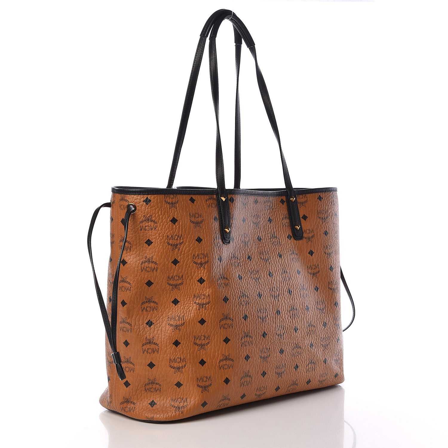 MCM Visetos Large Project Reversible Shopper Tote Cognac 5 of 20