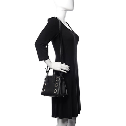Burberry Grainy Calfskin House Check Grommet Baby Banner Tote Black 2 of 13
