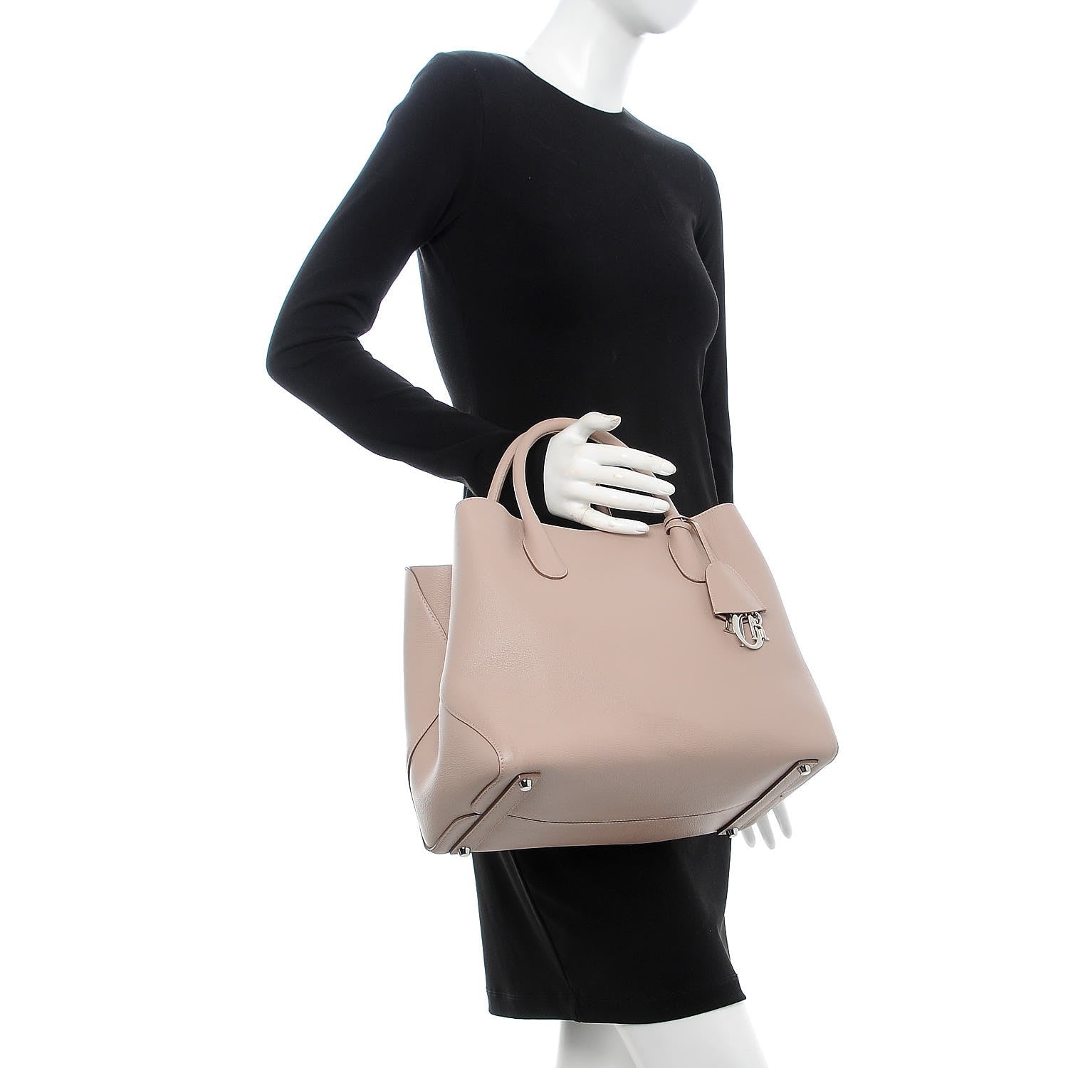 Christian Dior Supple Grained Calfskin Large Open Bar Tote Rose Poudre 3 of 12