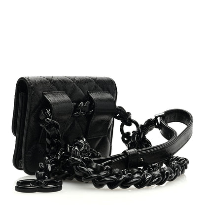 Chanel Caviar Quilted My Everything Belt Flap Card Holder Black 2 of 10