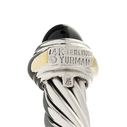 David Yurman Sterling Silver 14K Yellow Gold Black Onyx 7mm Cable Classics Bracelet 3 of 3