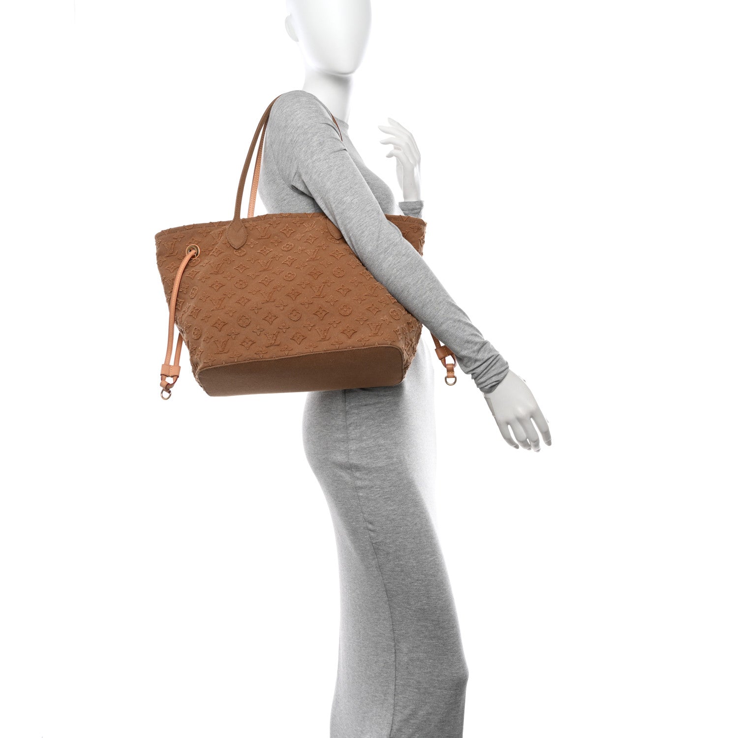 Louis Vuitton Monogram Denim Neverfull MM Caramel 2 of 11