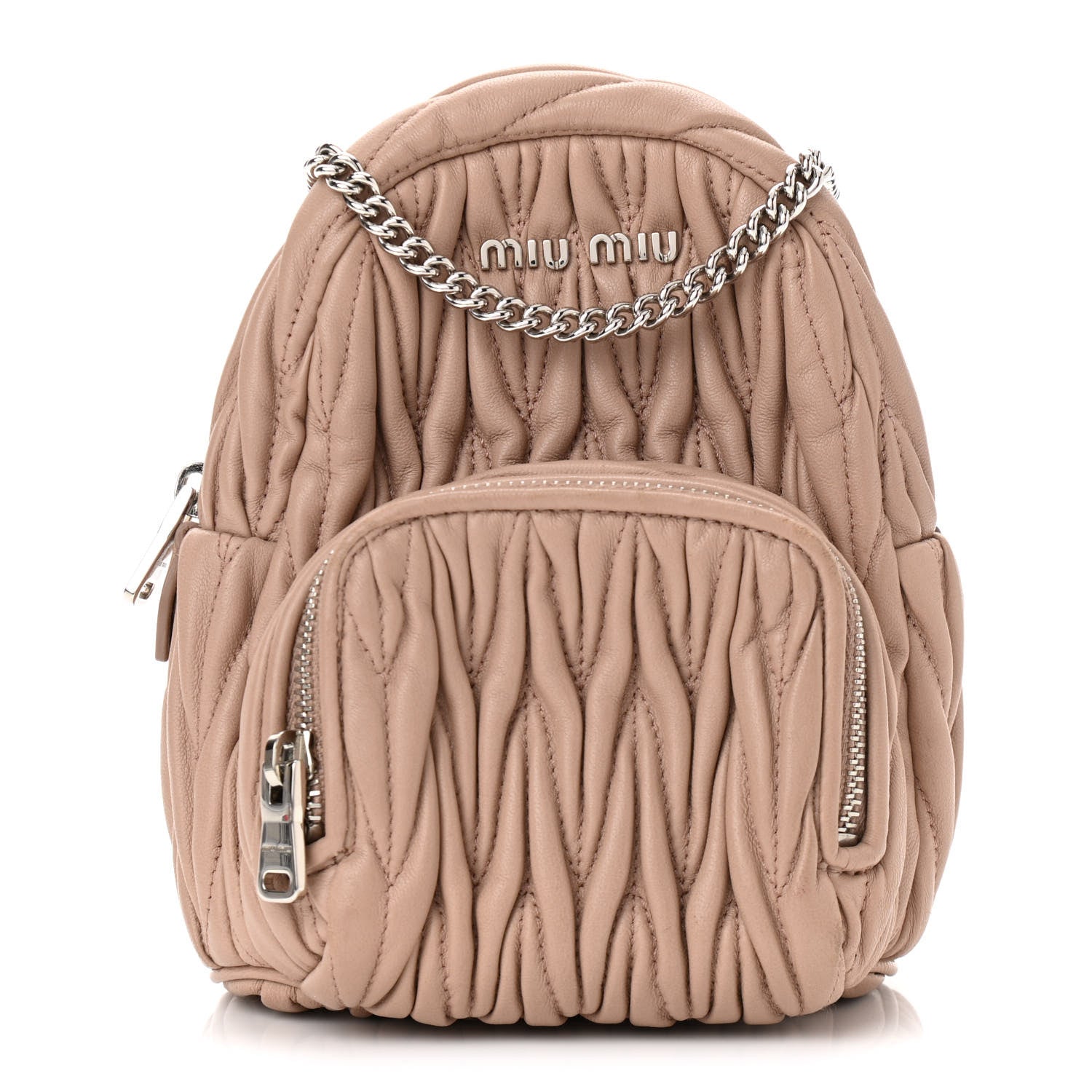 Miu Miu Nappa Matelasse Mini Backpack Cammeo 1 of 9