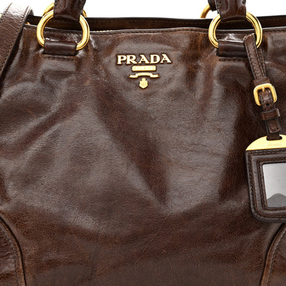 Prada Vitello Shine Shopping Satchel Bruciato 9 of 13