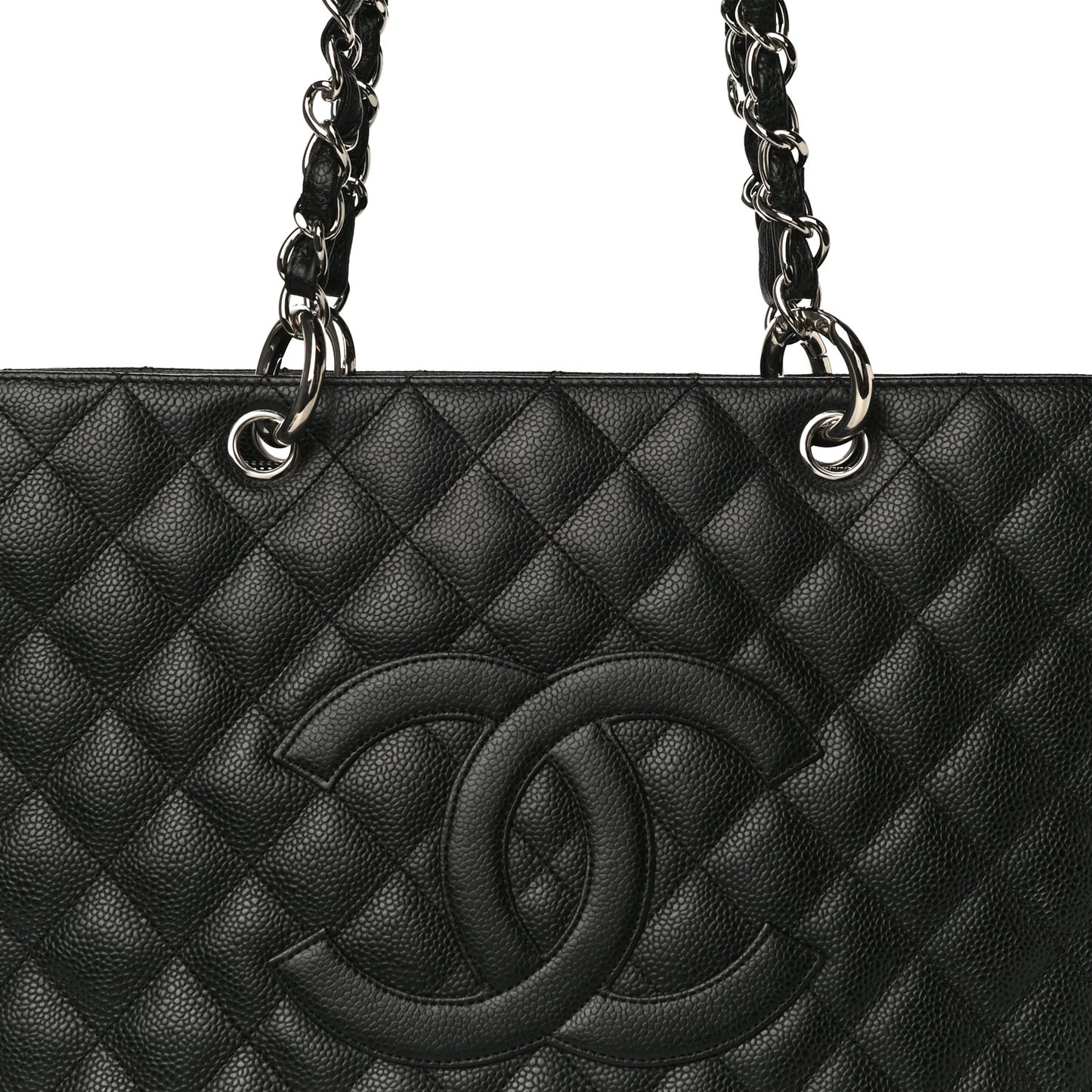 Caviar Quilted Grand Shopping Tote GST Black