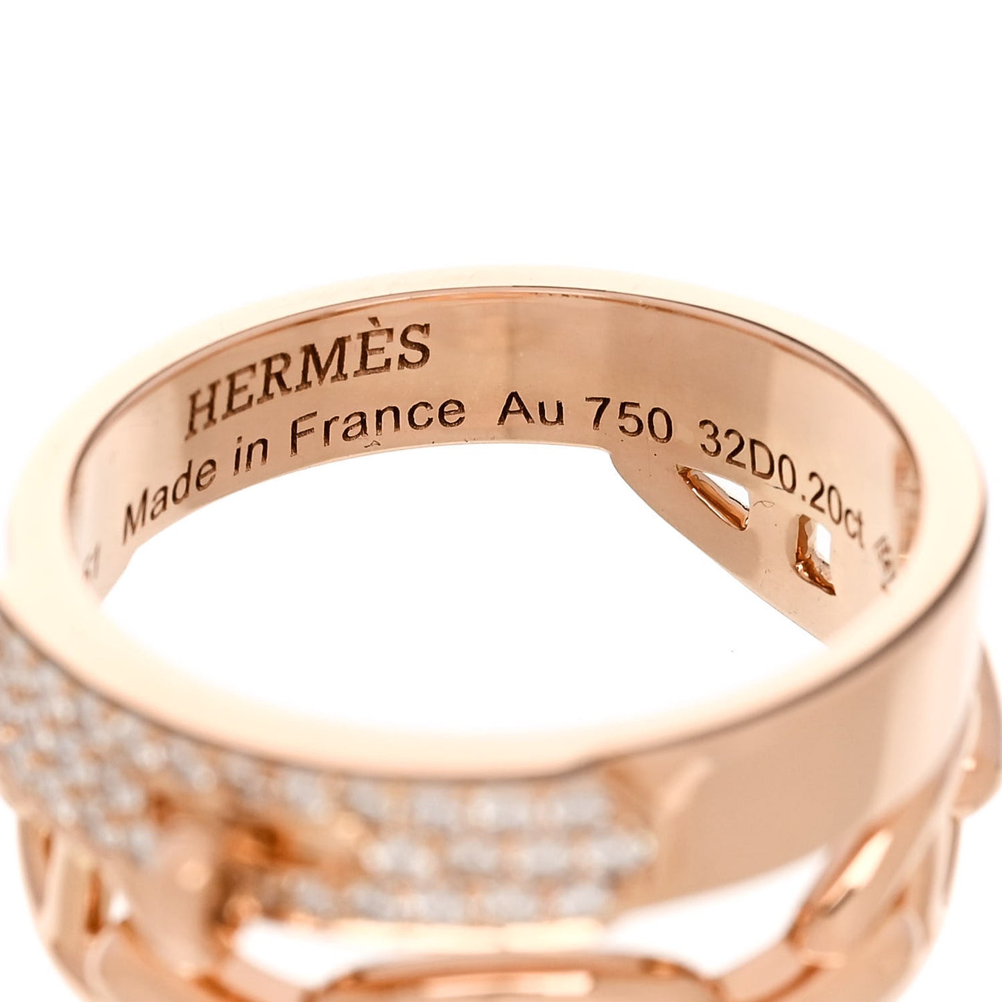 18K Rose Gold Diamond Kelly Double Tour Pave Ring 51 5.75