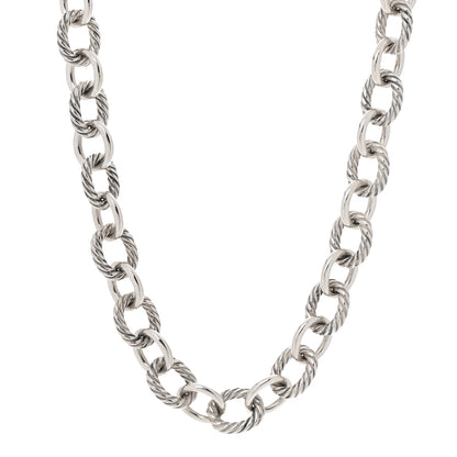 David Yurman Sterling Silver 12mm Oval Link Necklace 1 of 5