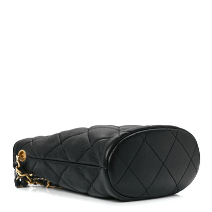 Chanel Lambskin Plexiglass Quilted Coco Love Bucket Bag Black 4 of 11