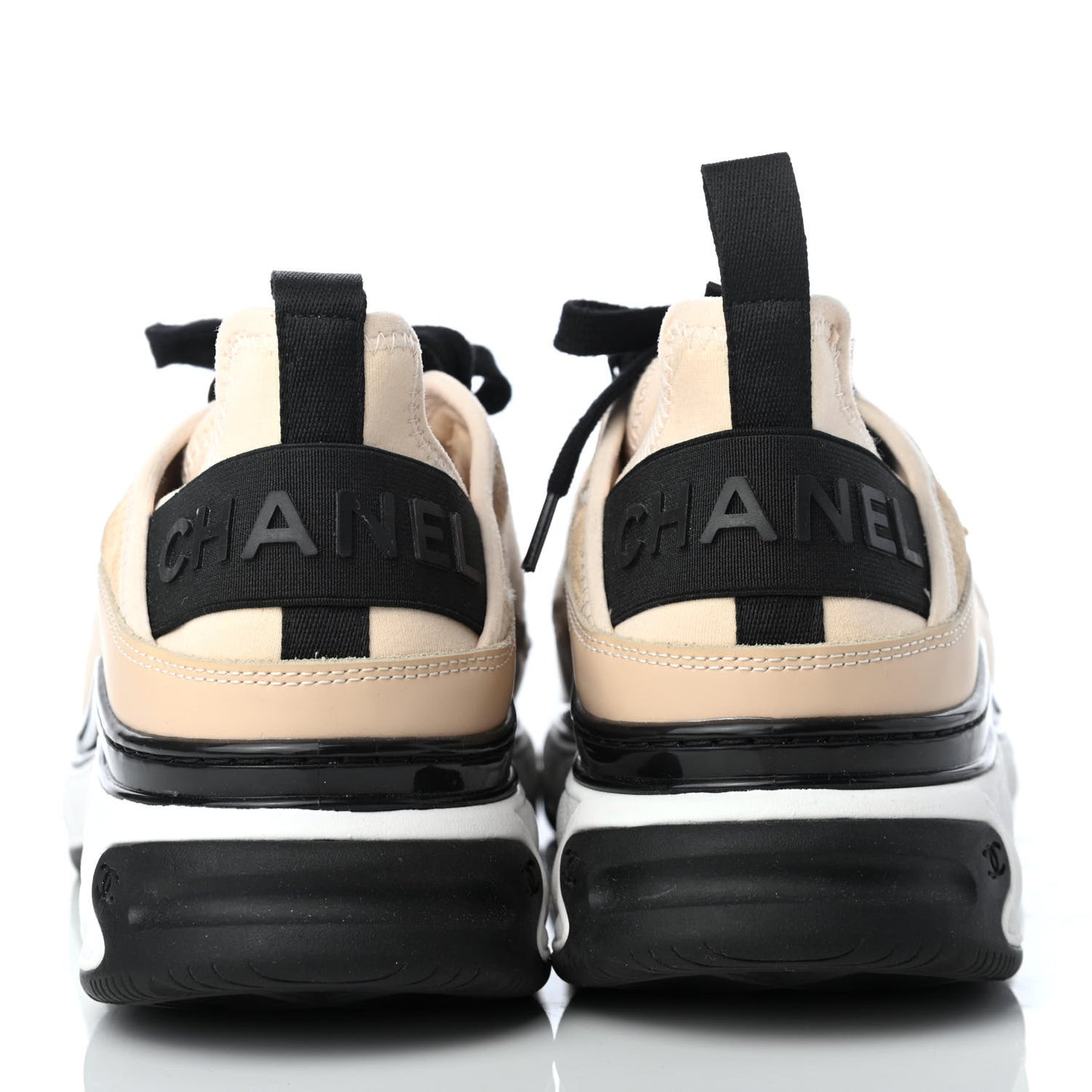 Velvet Calfskin Mixed Fibers CC Sneakers 39 Beige
