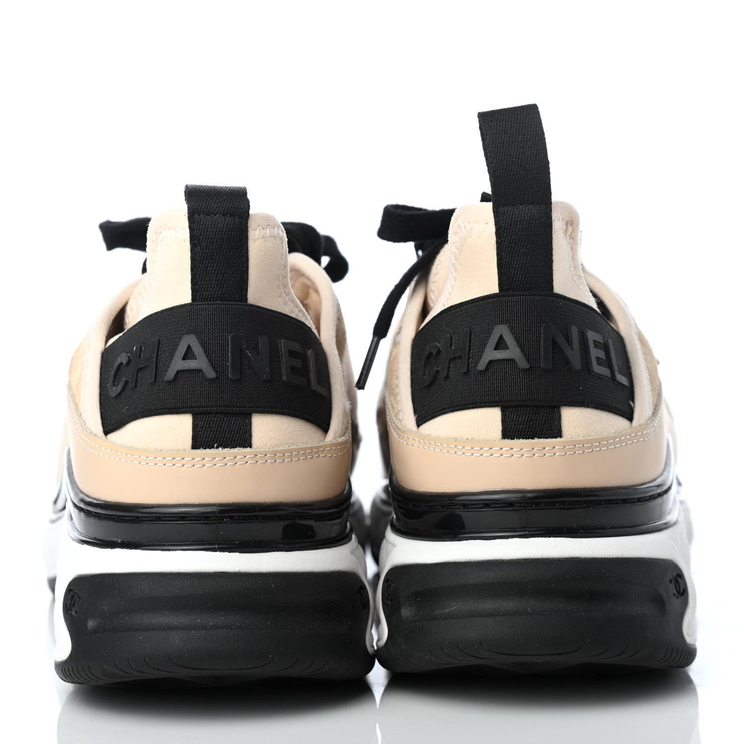 Chanel Velvet Calfskin Mixed Fibers CC Sneakers 39 Beige 5 of 9