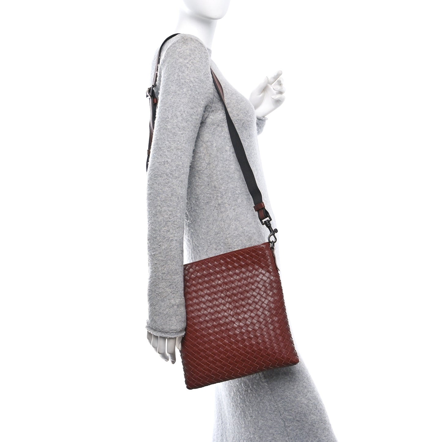 Nappa Intrecciato VN Crossbody Messenger Bag Rust