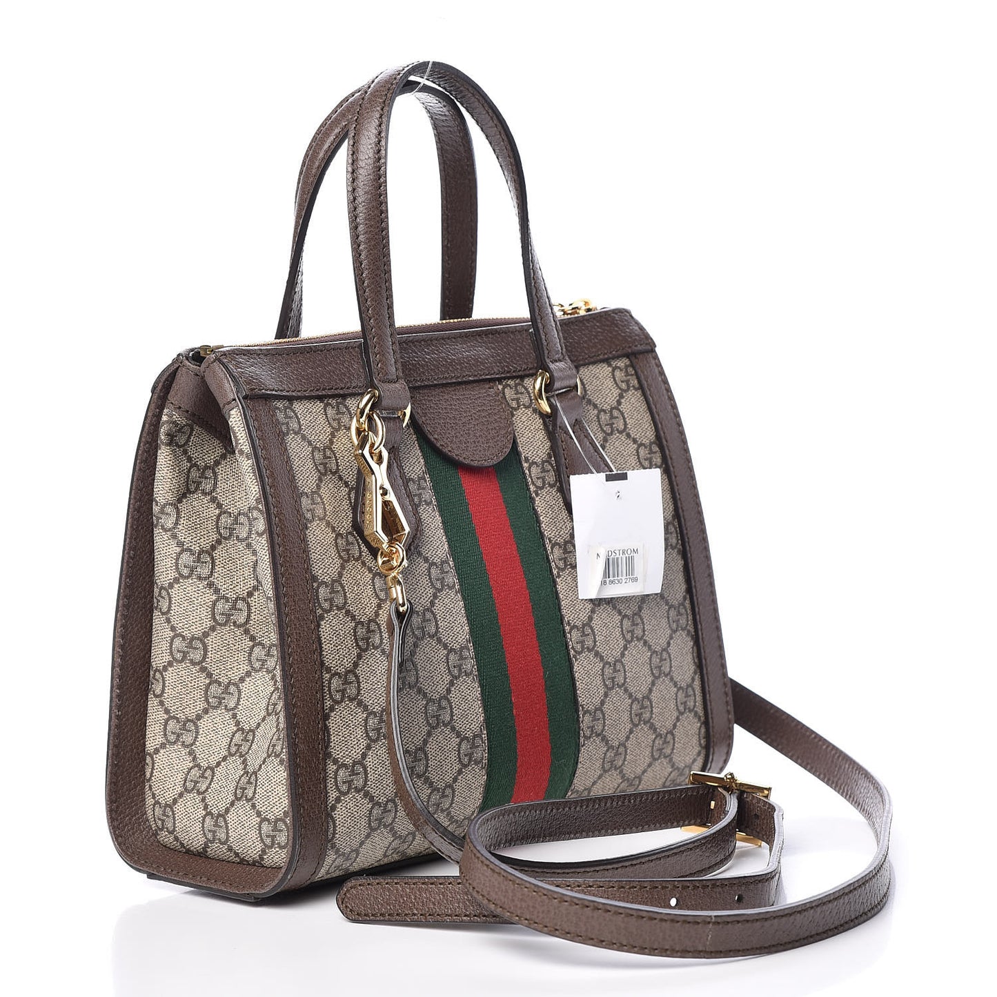GG Supreme Monogram Small Ophidia Tote Bag Brown