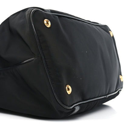 Prada Tessuto Nylon Calfskin Dome Satchel Black 8 of 10