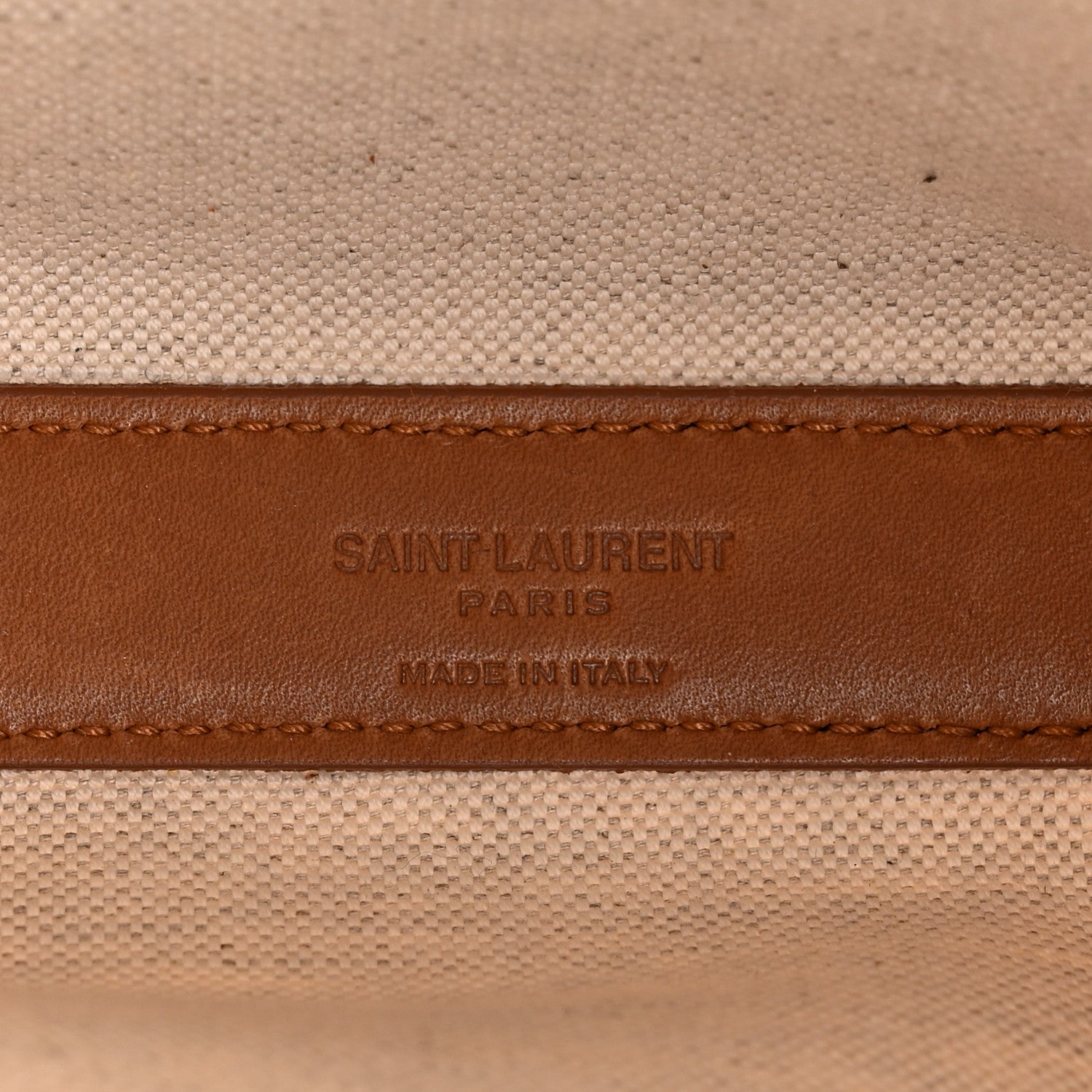 Saint Laurent Canvas Smooth Calfskin Universite North South Foldable Tote Naturel Brick 8 of 18