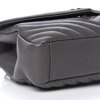 Saint Laurent Sheepskin Matelasse Chevron Monogram Medium College Bag Asphalt 7 of 9
